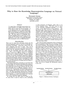 Why to  Base  the  Knowledge  Representation Language?