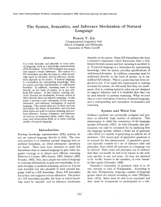 The  Syntax, Semantics, and  Inference Mechanism  of  Natural