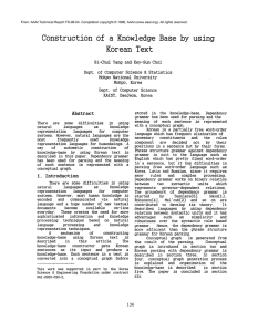 Base by using Construction of a Knowledge Korean Text