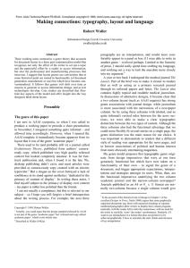 Making connections: typography, layout and language Robert Waller