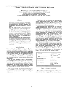 T-Recs  Table  Recognition and  Validation Approach