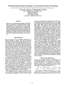 Transformation-based Learning  in  Document  Format  Processing