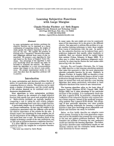 Learning  Subjective Functions with  Large  Margins Claude-Nicolas