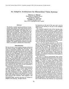 An Adaptive  Architecture for  Hierarchical Vision  Systems