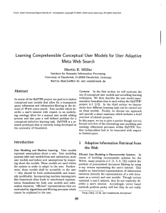 Learning  Comprehensible Conceptual User Models for  User Adaptive