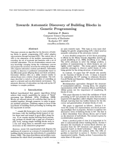 Towards  Automatic Discovery of  Building Blocks