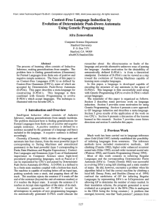 Context-Free  Language Induction  by Evolution  of  Deterministic