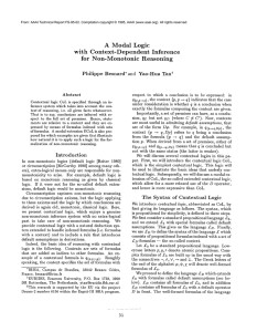 A  Modal  Logic with  Context-Dependent Inference for  Non-Monotonic