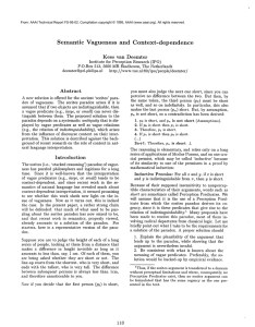 Semantic Vagueness and  Context-dependence