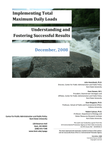 December, 2008 Implementing Total Maximum Daily Loads (TMDLs):