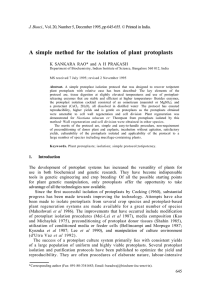 A simple method for the isolation of plant protoplasts  J. Biosci.,