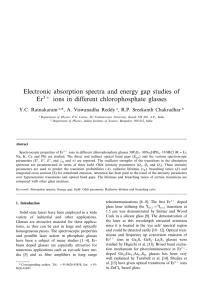 Electronic absorption spectra and energy gap studies of Er Y.C. Ratnakaram