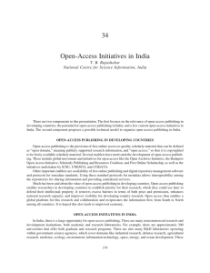 34 Open-Access Initiatives in India T. B. Rajashekar