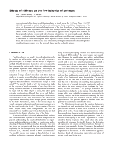 Effects of stiffness on the flow behavior of polymers