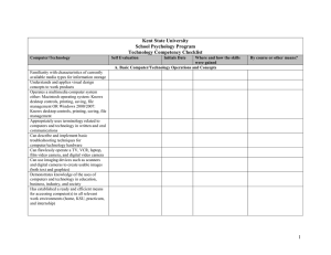 Kent State University School Psychology Program Technology Competency Checklist