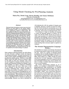 Using  Model  Checking  for  Pre-Planning Analysis