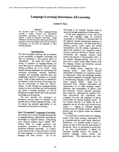 Language-Learning  Determines  All  Learning Leona F.  Fass