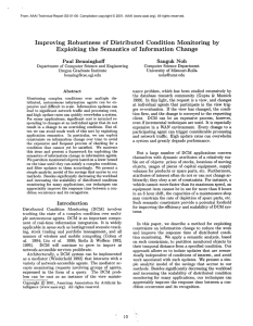 Improving  Robustness of  Distributed Condition  Monitoring  by Exploiting