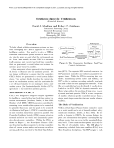 Synthesis-Speciﬁc Veriﬁcation David J. Musliner and Robert P. Goldman