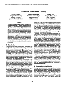 Coordinated  Reinforcement  Learning Carlos Guestrin Computer Science Dept