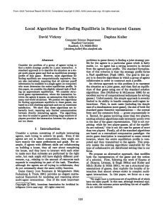 Local  Algorithms for  Finding  Equilibria in  Structured Games