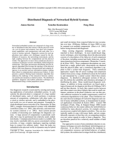 Distributed Diagnosis of Networked Hybrid Systems James Kurien Xenofon Koutsoukos Feng Zhao