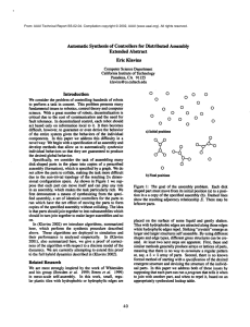 Automatic  Synthesis  of  Controllers  for ... Assembly Extended  Abstract Eric  Klavins