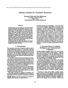 Mining  Answers  for  Causation  Questions