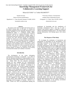 Knowledge Management Framework for Collaborative Learning Support