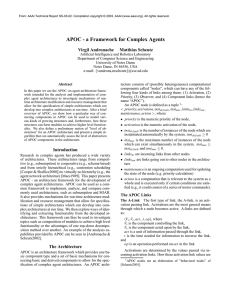 APOC - a Framework for Complex Agents Virgil Andronache Matthias Scheutz