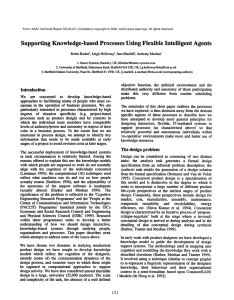 Supporting  Knowledge-based Processes  Using  Flexible  Intelligent Agents