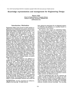 Knowledge  representation and  management  for  Engineering Design