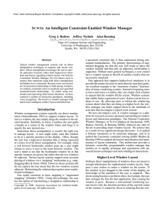 S : An Intelligent Constraint-Enabled Window Manager CWM Greg J. Badros