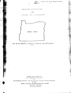 ITEML OF INTEREST OREGON ODDITIES Series II, no,6. Oregon Historical hecords