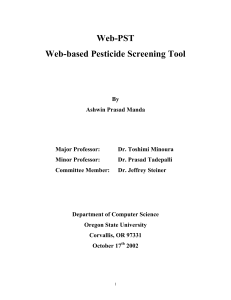 Web-PST Web-based Pesticide Screening Tool