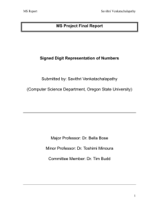 MS Project Final Report Signed Digit Representation of Numbers