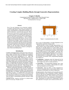 Creating Complex Building Blocks through Generative Representations Gregory S. Hornby