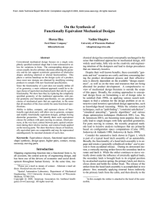 On the Synthesis of Functionally Equivalent Mechanical Designs Horea Ilies¸ Vadim Shapiro