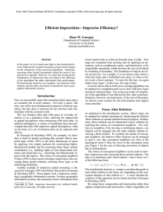 Efficient Imprecision—Imprecise Efficiency? Hans W. Guesgen