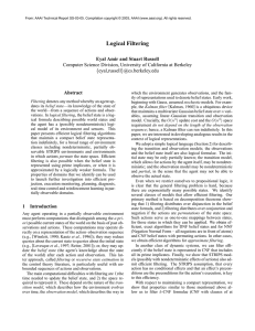 Logical Filtering Eyal Amir and Stuart Russell Abstract