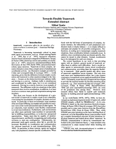 Towards Flexible  Teamwork Extended Abstract