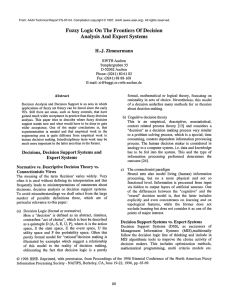 Of  Decision Fuzzy Logic  On The  Frontiers Analysis