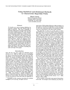 Using  Statistical and  Relational Methods to  Characterize