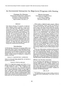 An  Incremental Interpreter for  High-Level Programs  with  Sensing