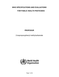 WHO SPECIFICATIONS AND EVALUATIONS  FOR PUBLIC HEALTH PESTICIDES PROPOXUR