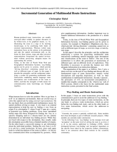 Incremental Generation of Multimodal Route Instructions Christopher Habel