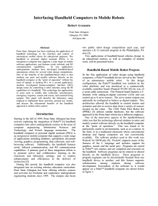 Interfacing Handheld Computers to Mobile Robots Robert Avanzato