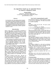 An algorithm  based  on  an  appraisal theory