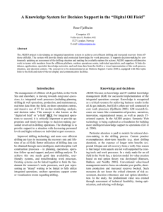 A Knowledge System for Decision Support in the “Digital Oil... Roar Fjellheim Abstract