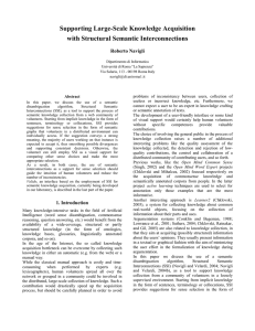 Supporting Large-Scale Knowledge Acquisition with Structural Semantic Interconnections Roberto Navigli